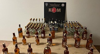 21 şişe kaçak içki ele geçirildi