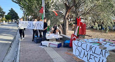 Burdurlu minik ellerden Filistin'e destek