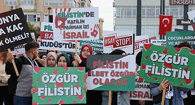 Çanakkale'de AK Partili Gençler, Filistin'e destek yürüyüşü düzenledi