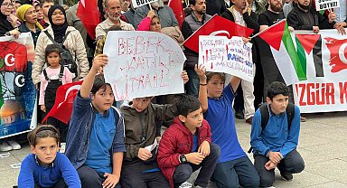 Düzce'de Filistin'e destek gösterisi