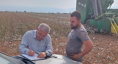 Efeler'de beyaz altın hasat kontrolleri devam ediyor