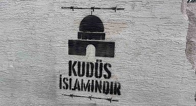 Filistin'e duvar yazılı destek devam ediyor