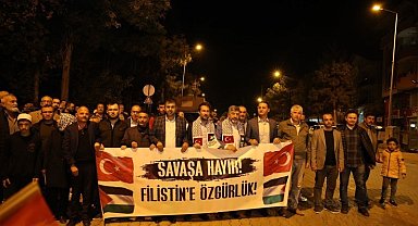 Gediz'de Filistin'e destek yürüyüşü