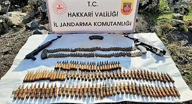 Hakkari kırsalında silah ve mühimmat ele geçirildi