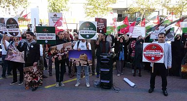 Isparta'da İsrail menşeili firmalar protesto edildi