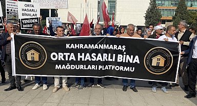 Kahramanmaraş'ta orta hasarlı bina sakinlerinden basın açıklaması