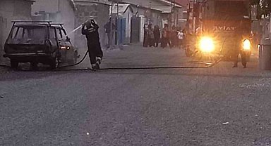 Konya'da araç yangını