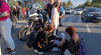 Motosikletin çarptığı kız hastanelik oldu