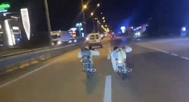 Motosikletle ölümüne yarış tuttular