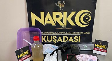 Mutfak dolabından uyuşturucu çıktı