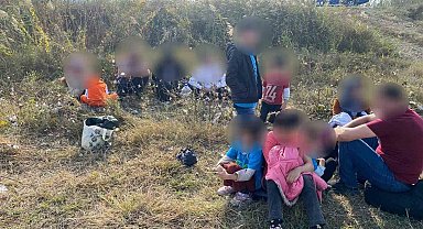 Pamuk tarlasına gizlenmiş düzensiz göçmenler yakalandı