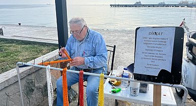 Sinop'ta 61 yıldır kalkan ağı ipinden pazar çantası yapıyor