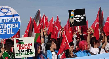 Uşak'ta Filistin'e destek için doğa yürüyüşü gerçekleştirildi