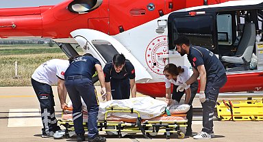 Ambulans helikopter, 90 yaşındaki hasta için havalandı