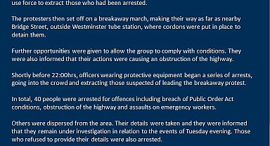 İngiltere'de Filistin protestosunda 40 kişi gözaltına alındı, 3 polis yaralandı