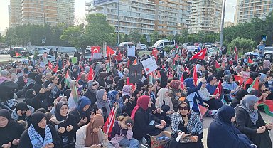 İstanbul-Avcılar'da anne ve çocuklardan İsrail protestosu