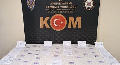 Giresun'da sahte sürücü belgesi operasyonu; baskın kamerada