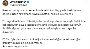 İYİ Parti'nin kurucularından Sevin Çağlayan, partisinden istifa etti