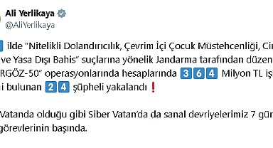13 ildeki 'Sibergöz-50' operasyonlarında 24 şüpheli yakalandı