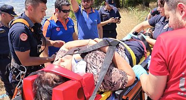 50 metrelik uçuruma yuvarlanan otomobilde hafif yaralandı