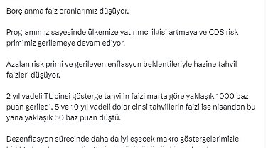 Bakan Şimşek: Ülkemize yatırımcı ilgisi artmaya devam ediyor