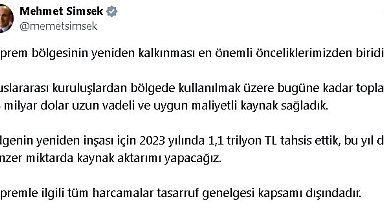 Bakan Şimşek: Uluslararası kuruluşlardan deprem bölgesine 3,8 milyar dolar kaynak sağladık