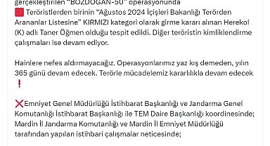 Bakan Yerlikaya: 2 terörist etkisiz hale getirildi
