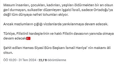 Bakan Yerlikaya: Filistin davası güçlenerek devam edecektir