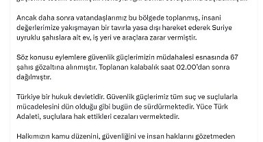 Bakan Yerlikaya: Kayseri'de 67 kişi gözaltına alındı