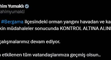 Bergama'daki orman yangını 24 saat sonra kontrol altında; orman işletme müdürü kazada yaşamını yitirdi