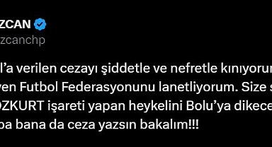 Bolu Belediye Başkanı Özcan: Merih Demiral'ın bozkurt işareti yapan heykelini dikeceğim