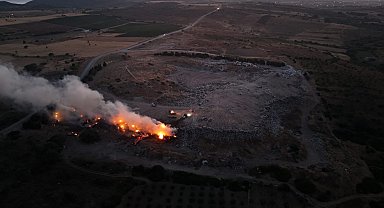 Bozcaada'da çöplük alandaki yangın 2.5 saatte söndürüldü