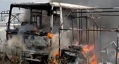 Bursa'da mevsimlik işçilerin kaldığı çadırlarda yangın