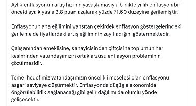 Cevdet Yılmaz: Enflasyondaki azalmanın hızlanarak sürmesini bekliyoruz
