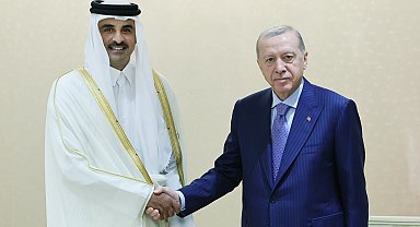 Cumhurbaşkanı Erdoğan, Katar Emiri Şeyh Temim bin Hamad Al Sani ile görüştü