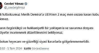 Cumhurbaşkanı Yardımcısı Yılmaz: UEFA'nın 2 maç men cezası kararı kabul edilemez