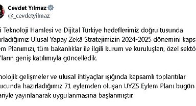 Cumhurbaşkanı Yardımcısı Yılmaz: UYZS Eylem Planı'nın uygulanmasına başlandı