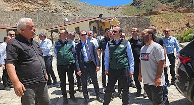 DSİ Genel Müdürü Balta'dan kayaların düştüğü Yeniköy'e inceleme