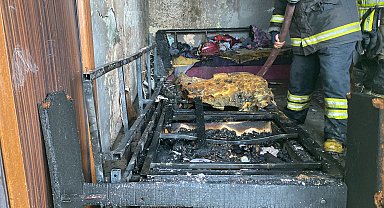 Evde çıkan yangında aynı aileden 5 kişi dumandan etkilendi