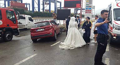 Gelin ve damat, düğün öncesi fotoğraf çekimine giderken kaza geçirdi