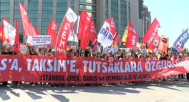 İstanbul- 1 Mayıs'ta tutuklananlar için Çağlayan Adliyesi'nde eylem yaptılar