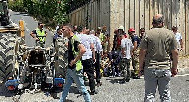 İstanbul - Ataşehir'de traktör devrildi: 1 yaralı