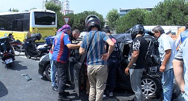 İstanbul- Küçükçekmece Basın Ekspres Yolunda kaza; 1 yaralı