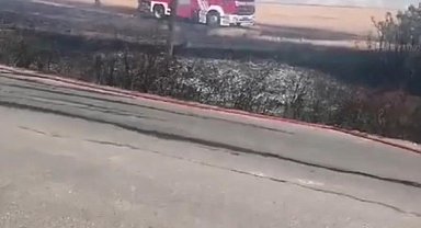 İstanbul - Silivri'de otluk alanda yangın