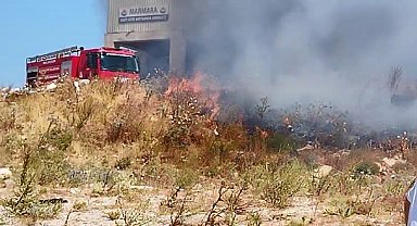 Katı atık aktarma tesisindeki yangın 3 saatte söndürüldü