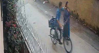 Kolyesini çalmaya kalkışan kapkaççıya ağaç dalıyla vurdu