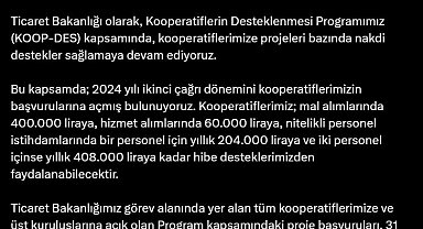 KOOP-DES ikinci çağrı dönemi başvuruları başladı