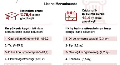 Lisans mezunlarının yüzde 75,6'sı istihdamda