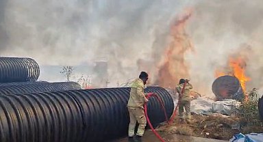 Mersin'de liman şantiyesinde yangın