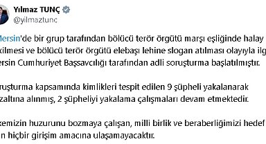 Mersin'de terör örgütü lehine slogan atan 9 kişi gözaltına alındı